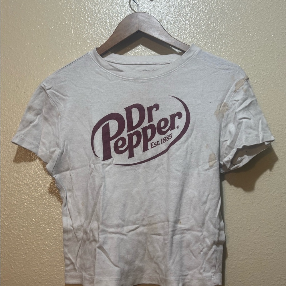 Dr Pepper Logo T-Shirt in White and Maroon